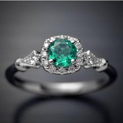 New Arrival Luxury Jewelry 925 Sterling Silver Simple Fashion Green AAA Cubic Zirconia CZ Women Wedding Band Ring For Lover Gift