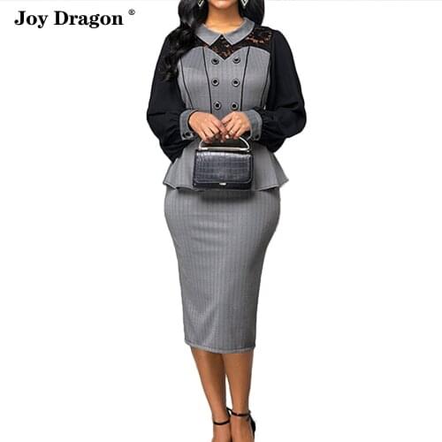 Women Lapel Print Dress New Fashion Mid Length Waist Commuter Ruffles Long Sleeves Lace Elegant Party 2021Autumn Bodycon Dresses