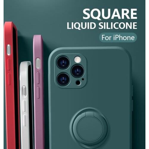 Liquid Silicone Case Cover For iPhone 12 Pro 11 Pro Max XR XS Max XS X 6 6s Plus 7 8 Plus Soft Holder Case For iPhone 12 Mini