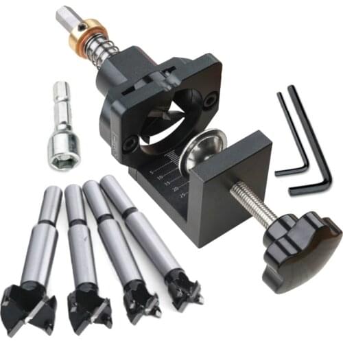 15-35mm Hinge Hole Drill Guide Locator Wood Drilling Dowel Jig Woodworking Hole Opener For Door Cabinet Hinge Accessories Tools