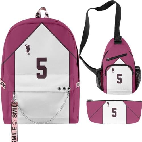 2020 3D Print Haikyuu!! Backpacks Sets Hip hop School Bags Keys Accessories Boys Girls Backpacks Oxford Travel Bags Suit