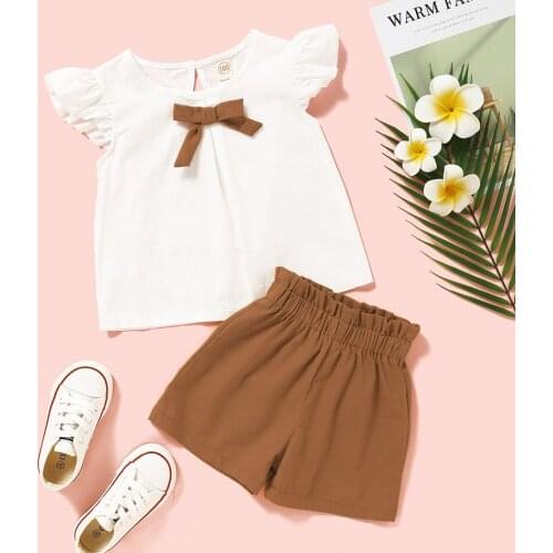 2021 Summer Infant Girls Clothes Tops Shirt+Shorts Pants 2Pcs Infants Kids Clothing Cute Costume Children Outfit New