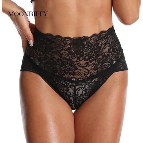 3XL Womens Panties Sexy Lace Pant Female High Waist Transparent Underpants Briefs Panty Underwear Plus Size