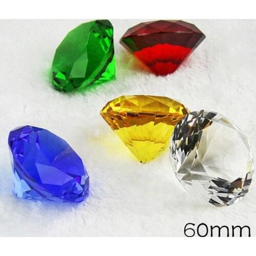 60mm Colorful Crystal Glass Diamond Paperweight Quartz Crafts Home Decor Ornaments Birthday Wedding Party Souvenir Gifts