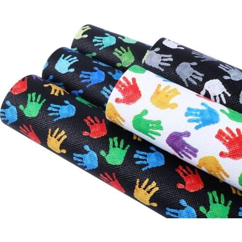 David accessories 20*33cm Autism awareness vinyl Faux Artificial Synthetic Leather DIY Sewing Garment bags knot-bow,1Yc4745