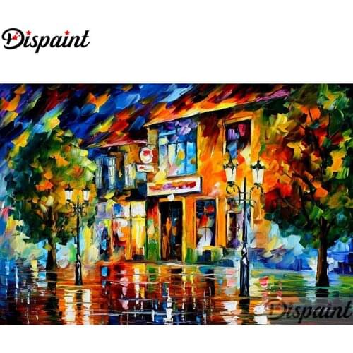 Dispaint Full Square/Round Drill 5D DIY Diamond Painting "Tree shop" Embroidery Cross Stitch 3D Home Decor A12382