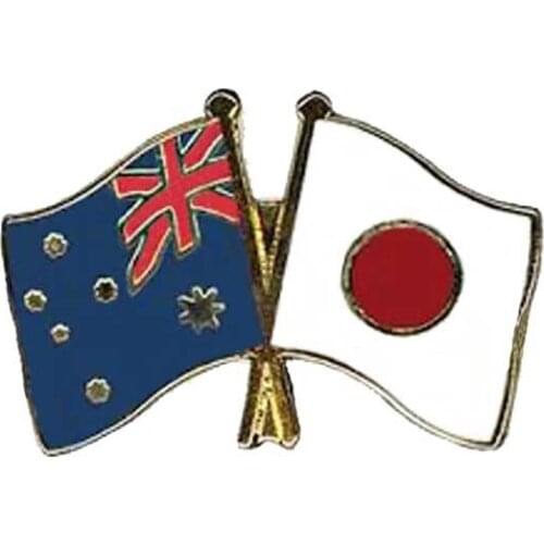 Australian & Japan Flag Pin/Friendship Pin 25.4mm wide iron with 1pcs Butterfly Button OEM/ODM Orders are Accepted