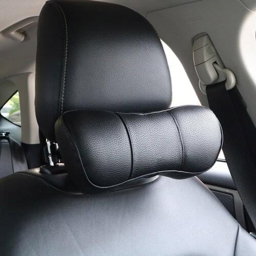 Car Neck Pillow 3D Memory Foam Neck Rest Cushion PU Leather Car Neck Pillow Universal Auto Head Rest Cushion Comfy Car Headrest
