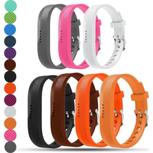 EiEuuk Soft Silicone Metal Clasp Buckle Design Wrist Strap Bracelet Sport Watch Bands Holder Case Pouch for Fitbit Flex2