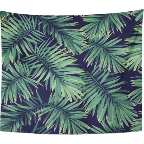 Tropic Dark Tropical Pattern Exotic Plants Green Phoenix Palm Tapestry Home Decor Wall Hanging for Living Room Bedroom Dorm 50in