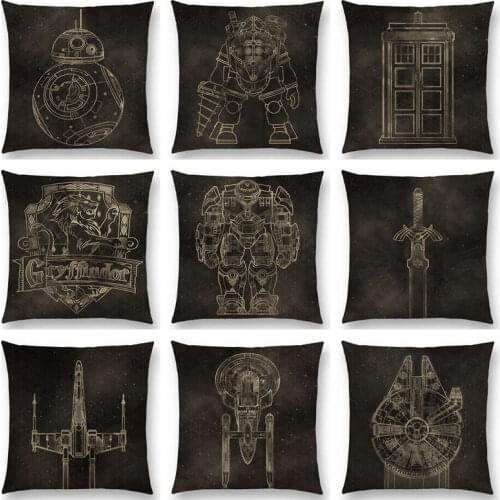 Hot Sale Bb8 Millennium Falcon X Wing Zelda Link Sword Big Daddy Bioshock Hogwarts Hulkbuster Tardis Cushion Sofa Throw Pillow