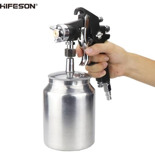 HIFESON 77S Top Suction Pneumatic Spray Gun Paint Spray Gun 1000CC Lower Pot 2.5MM Caliber Sprayer