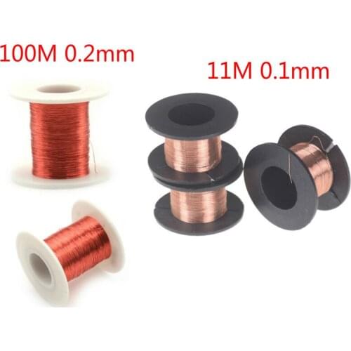 11M*0.1mm Magnet Wire 100m*0.2mm QA Enameled Copper Wire Red Magnetic Wire For Inductance Coil Relay Electric Meter Coil Winding