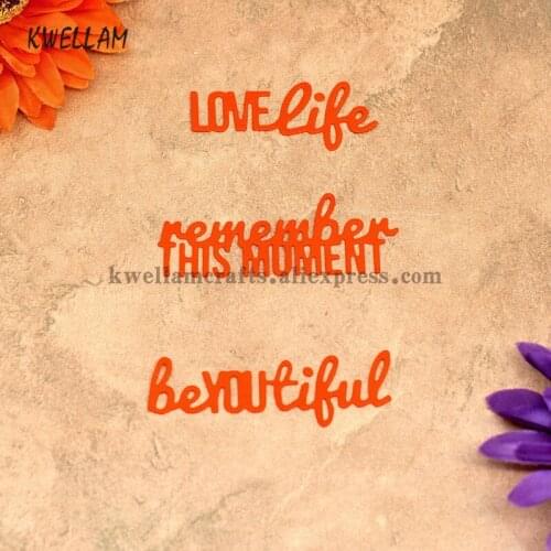 LOVElife remember THIS MOMENT BeYOUtiful Metal Die cutting Dies For DIY Scrapbooking Photo Album Decorative Embossing Folder