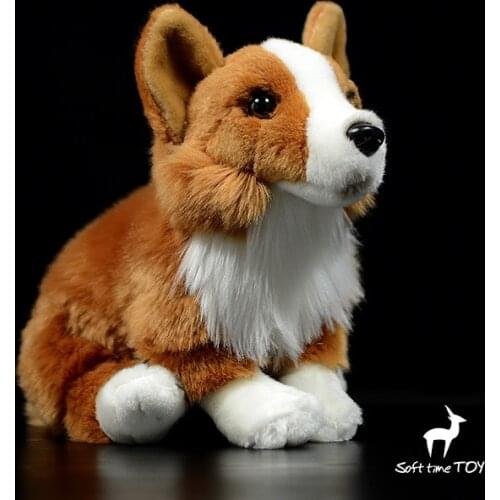 Cute rare real life corgi dog puppy animal plush toy doll children birthday gift high quality