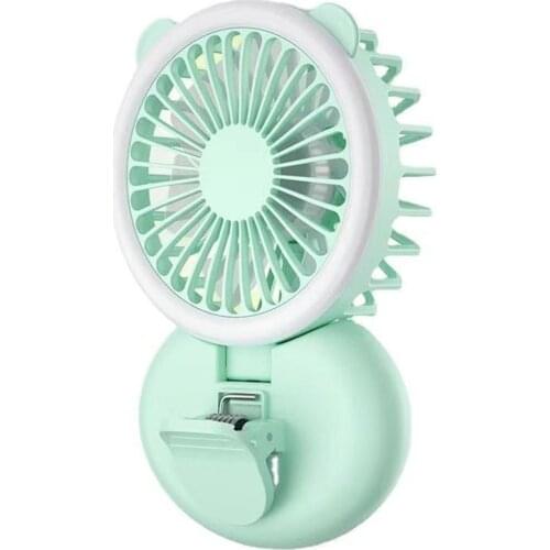 Necklace Fan Mini Bladeless Handheld Fan Portable USB Rechargeable Personal Neck Fan Mobile Phone Lens Selfie Lamp Clip Fan