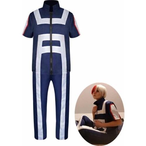 Men Women My Hero Academia Boku No Hero Cosplay Costume Adult School Uniform Sport Suit Tshirt Pants Anime Party Wig