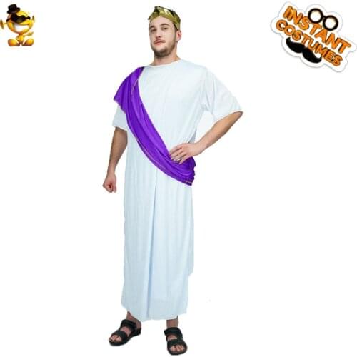 Men Caesar Roman Costume Cosplay Greek God Robe Roman Adult Halloween Costumes