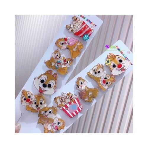 1Sets Disney Chip Dale Squirrel Anime Headwear Kids Accessories Cartoon Hairband Child Girls Hair Pin Birthday Gifts New