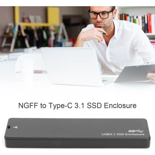 NGFF SATA M.2 to Type-C 3.0/3.1 SSD Hard Disk Case M2 2242 2260 2280 M.2 External Hard Drive Enclosure Box for PC Universal