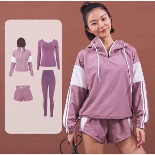 Fitness Yoga Dress Womens Long-sleeved Set Fast Dry Clothes T-shirt Womens Yoga Pants Womens Sportswear