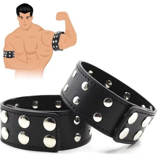 Fetish Men Leather Arm Harness Belt BDSM Gay Body Bondage Harness Accessories Male Punk Rave Party Armband Sexual Gay Clothes