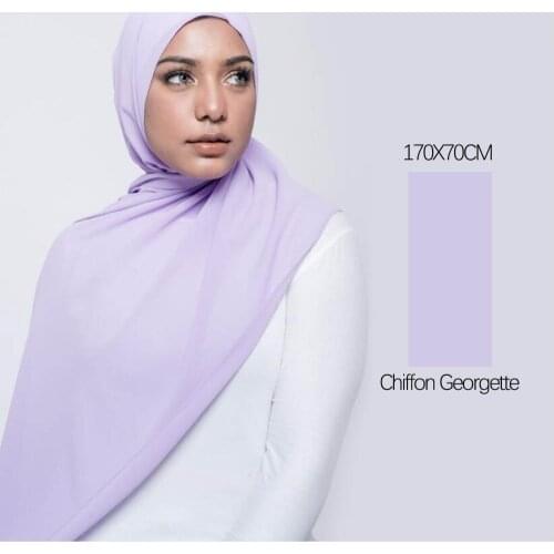 Clearance Sale Women Plain Georgette Hijab Scarf Shawl 170*70cm Shawls Head Cover Muslim Tudung