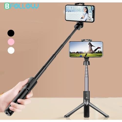 BFOLLOW Selfie Stick 75cm / 29.5inch 3 in 1 Tripod Wireless Bluetooth Aluminum Bracket for Mobile Phone Vlogging iPhone Huawei