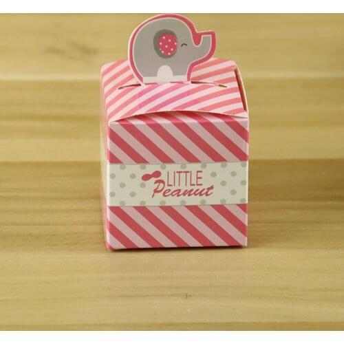 Elephant Little Peanut Gift Boxes For Baby Shower, Creative Animal Candy Boxes, Babys Bottle Baptism Birthday Party Favors