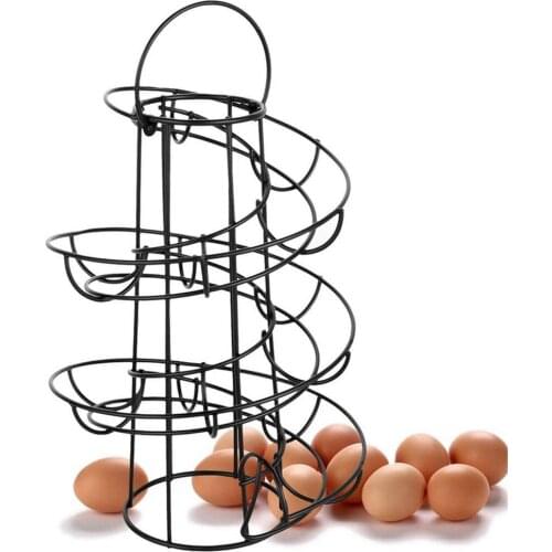 Spiraling Egg Skelter Holder Wire Rack Organiser Stand Space Saving 24 Eggs