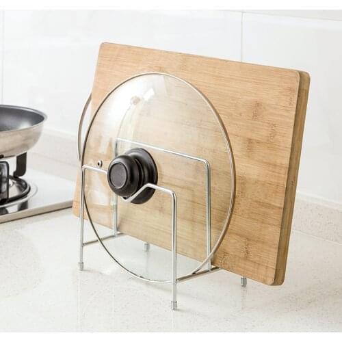 Stainless Steel Lid Rack Kitchen Chopping Board Storage Rack Drain Holder Kitchen Tools