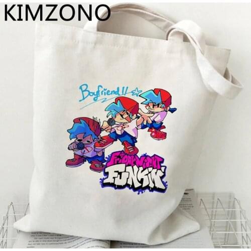Friday Night Funkin shopping bag handbag jute bag canvas bolso recycle bag cotton bag sacola cloth cabas