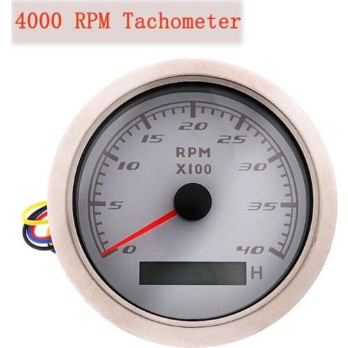 New 4000 RPM Car Tachometer Gauge With Hour meter 12V/24V 85mm Tachometer For Boat Gasoline Diesel Motercycle Truck
