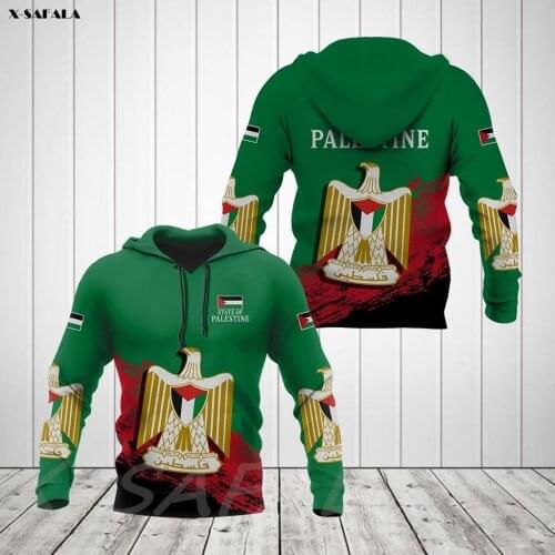 PALESTINE COAT OF ARMS Country Flag 3D Printed Man Female Zipper HOODIE Pullover Sweatshirt Hooded Jersey Tracksuits