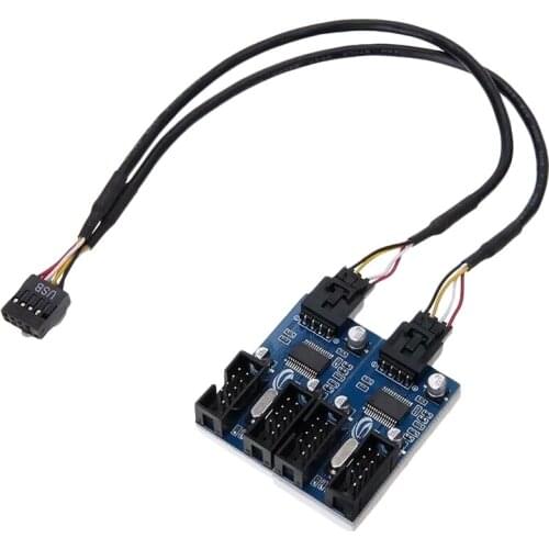Motherboard Usb 9Pin Header 1 To 4 Splitter Port Multiplier 30Cm Extension Cable