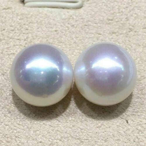 Gorgeous huge 10.9mm south sea round white loose pearl half drilled