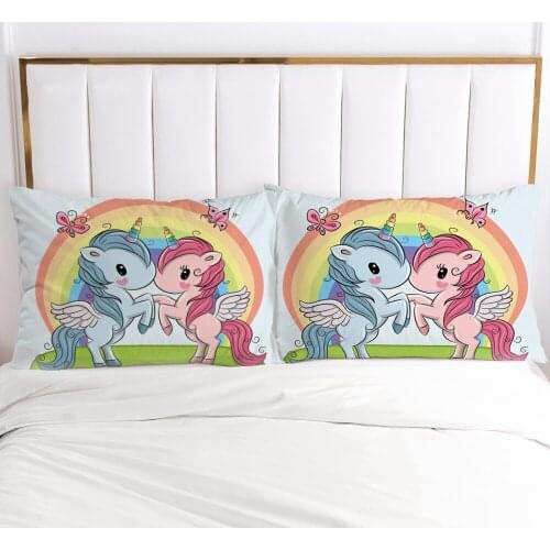 1pc Cartoon Childrens Pillow cover Pillow case Bedding Pillowcase Pillowcovers decorative 3D Print for kids baby unicorn