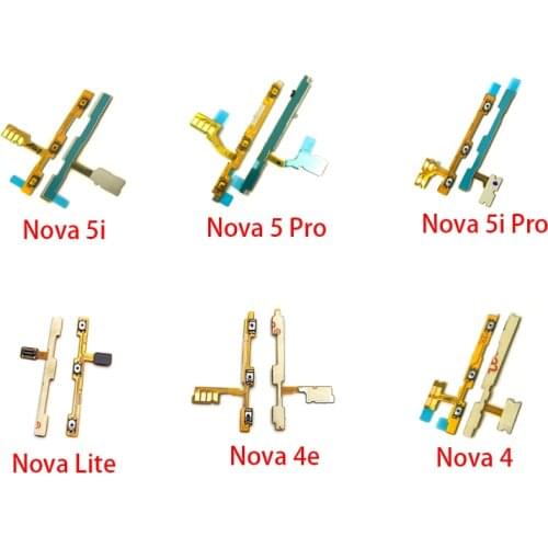 10Pcs/Lot, Power Switch On/Off Button Volume control Key Button Flex Cable For Huawei Nova 2 Plus 2S 3 3i 3e 4 4e 5 5i Pro