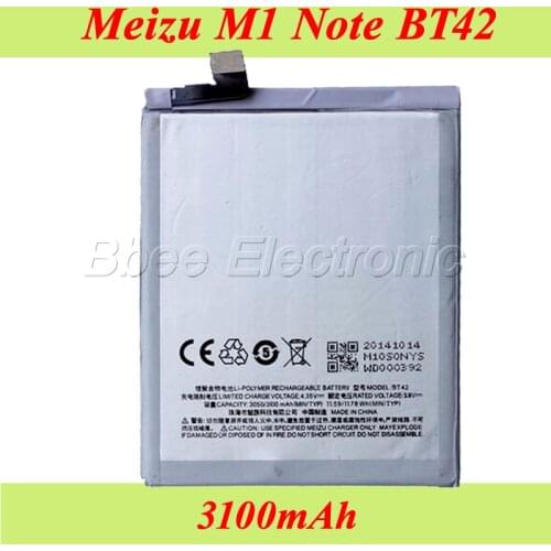 10PCS/LOT High Quality 3100mAh Phone Battery BT42 For Meizu M1 Note Batterie Bateria Accumulator AKKU
