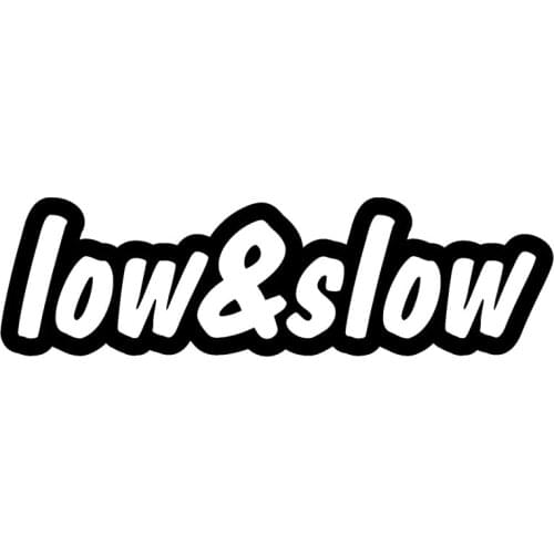 18*5.3CM LOW & SLOW Funny Car Decal Racing Style JDM Personalized Cool Vinyl Car Stickers Black/Silver C9-0110