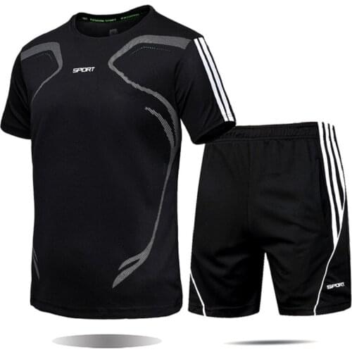 Mens 2Pcs/SetTracksuit Gym Fitness Badminton Sports Suit Clothes Running Jogging Sport Wear Exercise Workout Set Sportswear