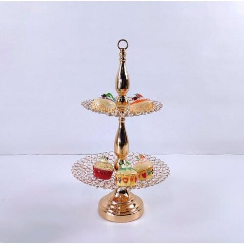 2020NEW arrive 3TIER /2TIER Crystal beads cake stand set gold plated mirror surface dessert stand
