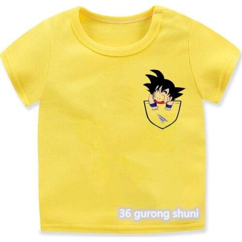 2021 Pocket Guko Japan Cartoon Print Anime Clothes Boys/Girls Kids T Shirts Children Clothing T-Shirts Streetear Harajuku