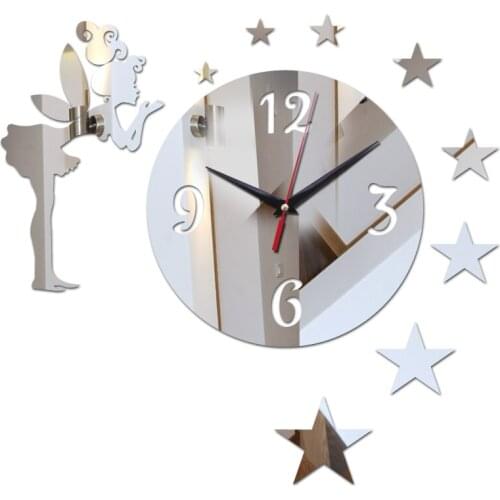 Hot sale top limited promotion wall acrylic Quartz watch and color 3d diy home decor stickers mirror clock gift
