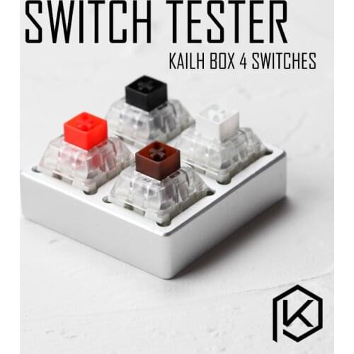 Aluminum Switch Tester 2X2 silver for kailh box switches black red brown white RGB SMD Switches Dustproof Switch