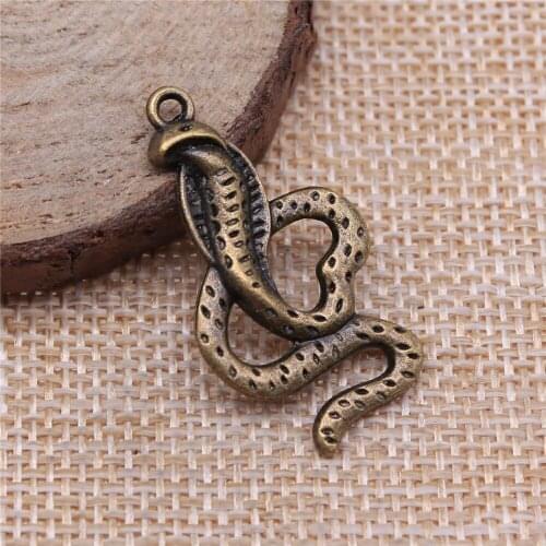 Free shipping 32pcs 35x18mm antique bronze Rattlesnake charms diy retro jewelry fit Earring keychain hair card pendant