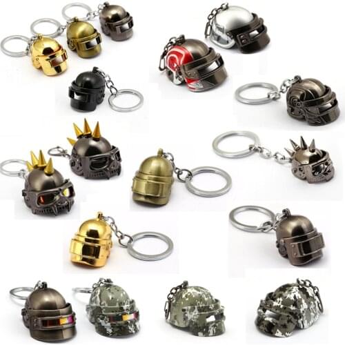 17 Styles PUBG Keychain Battle Grounds Key Chain Helmet Alloy Keyring Jewelry Game Fans Gift llaveros mujer brelok