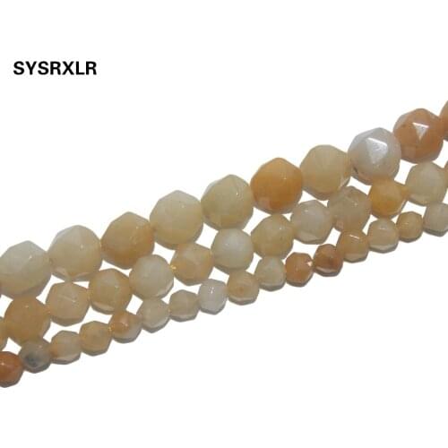 Wholesale Faceted Natural Stone Yellow Aventurine Beads Round Spacer Beads For Jewelry Making Diy Bracelet Necklace 6/8/10 MM