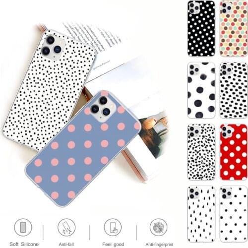 Black And White Polka Dot Transparent Mobile Phone Cover Case For Samsung Galaxy A71 A51 S10e S20 S8 S7 S9 S10 Plus
