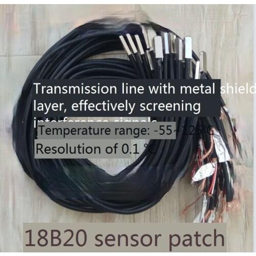 18b20 temperature sensor stainless steel waterproof probe high and low temperature resistant shielding wire